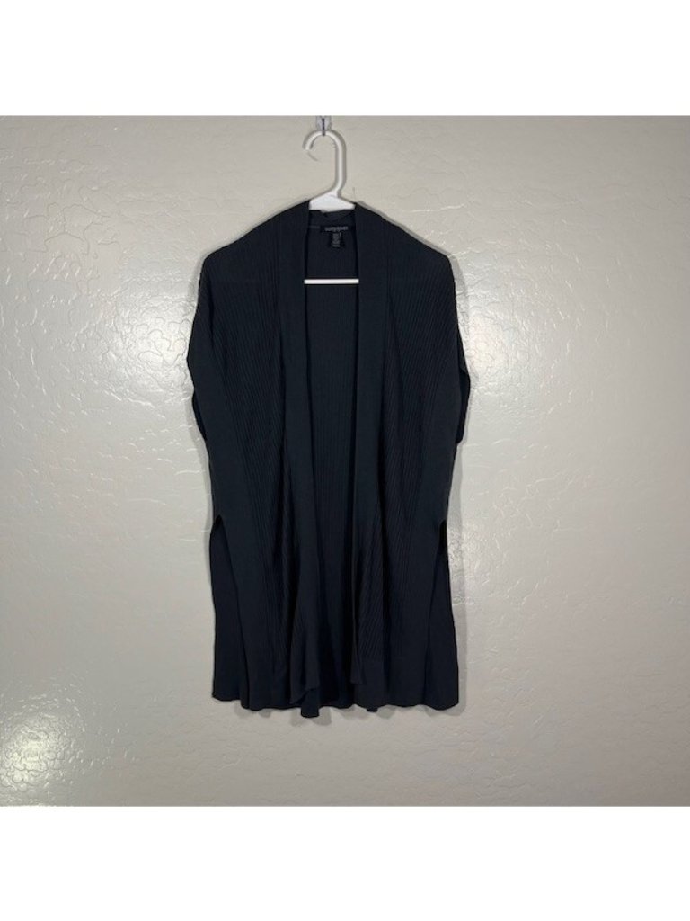 Eileen Fisher Cardigan Sweater Womens One Size Sleeveless Duster Laggenlook